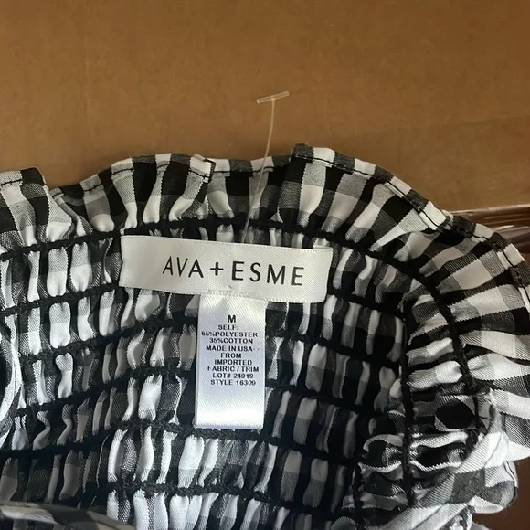 Black and white gingham tie top - Picture 3 of 3